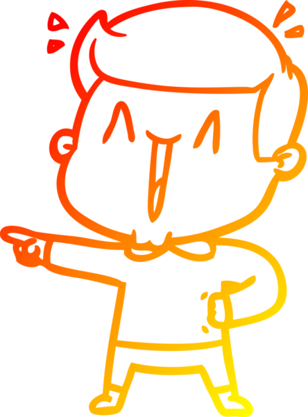 Bir insan tarafından çizilmiş, heyecanlı bir çizgi film çizimi.