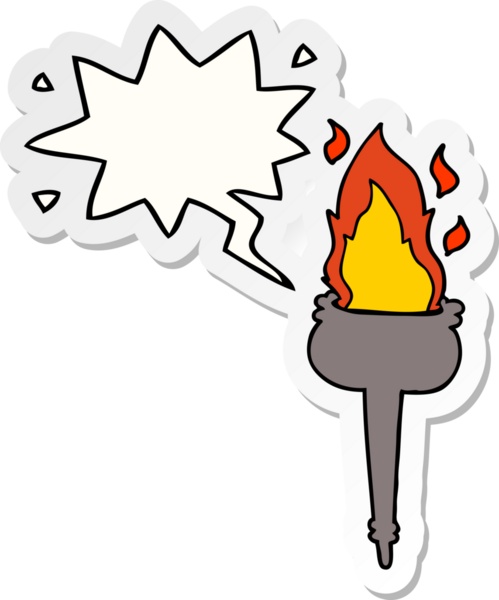 Bir insan tarafından çizilmiş konuşma kabarcığı etiketli yanan bir karikatür kadehi.