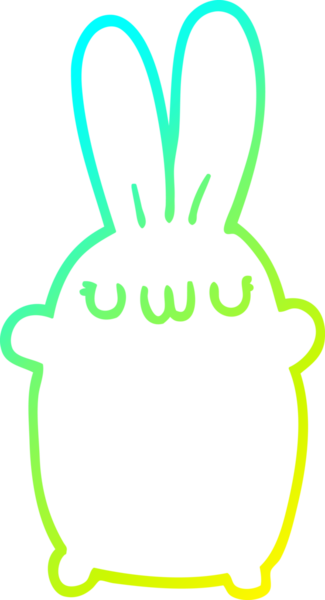 Bir insan tarafından çizilmiş bir çizgi film tavşanı çizimi