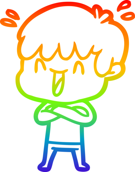 Gökkuşağının gradyan çizimi bir insan tarafından çizilmiş bir çizgi film karakteri.