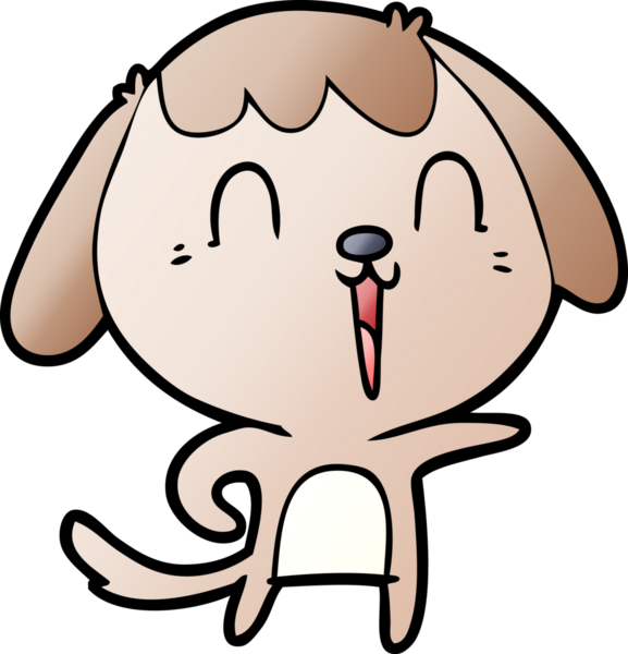 Bir insan tarafından çizilmiş şirin bir çizgi film köpeği.