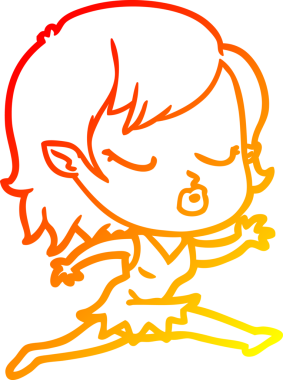 Bir insan tarafından çizilmiş sevimli bir vampir kız çizgi çizimi.