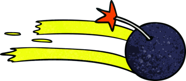 Bir insan tarafından çizilmiş bir bombanın el yapımı karikatürü.