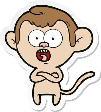 Bir insan tarafından çizilmiş bir karikatür çıkartması.