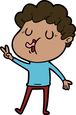 Bir insan tarafından çizilmiş çizgi film şarkıcısı.