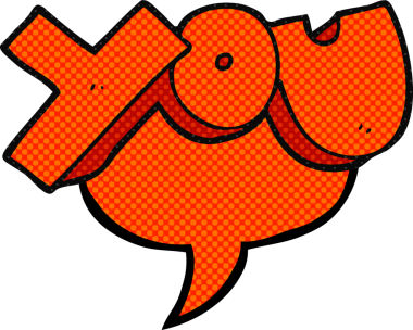 Bir insan tarafından çizilen serbest çizilmiş çizgi roman konuşma balonu.