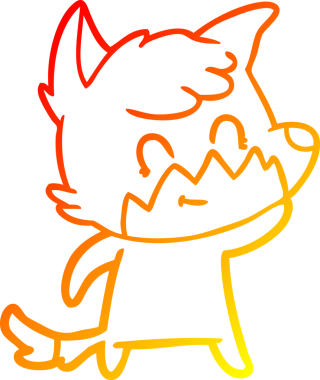 Bir insan tarafından çizilmiş, karikatür, arkadaş canlısı tilki çizimi.