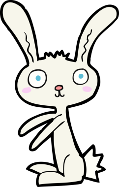 Bir insan tarafından çizilmiş çizgi film tavşanı