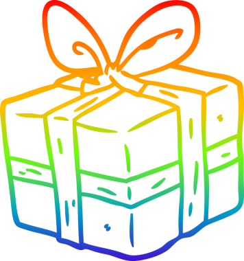 gökkuşağı gradyan çizimi bir insan tarafından çizilmiş bir hediye