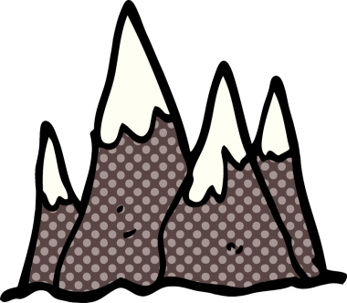 Bir insan tarafından çizilmiş karalama yüksekliğindeki dağlar.