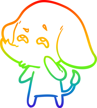 gökkuşağı gradyan çizimi bir insan tarafından çizilmiş bir fil karikatürü