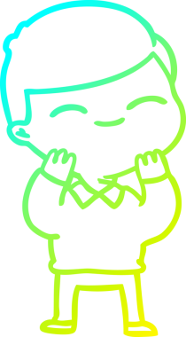 Bir insan tarafından çizilmiş gülümseyen bir çizgi film karakteri çizimi