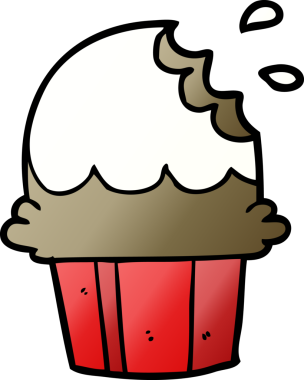 Bir insan tarafından çizilmiş çikolatalı kek.