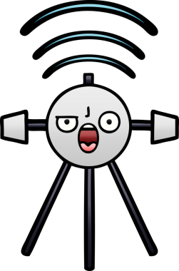 Bir insan tarafından çizilmiş bir uydunun eğimli gölgeli karikatürü