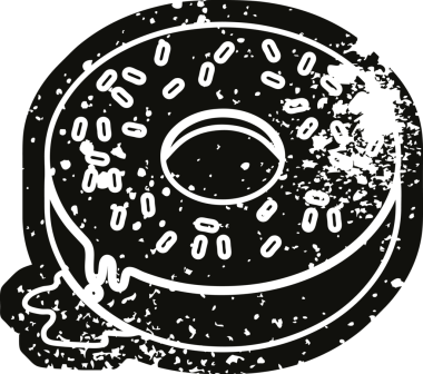 Bir insan tarafından çizilmiş lezzetli buzlu çöreğin endişeli etki vektör çizimi