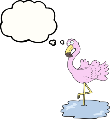 Bir insan tarafından çizilmiş serbest çizim balon flamingo çizimi.