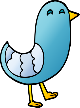 Bir insan tarafından çizilmiş mavi kuş karalaması.