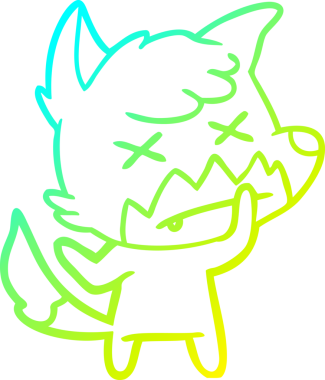 Bir insan tarafından çizilmiş ölü tilki çizgi filmi.