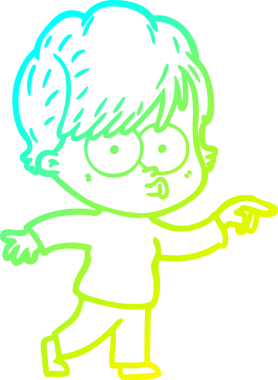 Bir insan tarafından çizilmiş bir karikatür kadın çizimi.