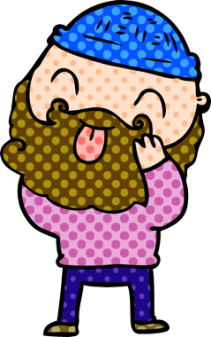 Bir insan tarafından çizilmiş sakallı bir adam.