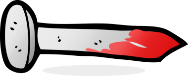 Bir insan tarafından çizilmiş kanlı çivi.