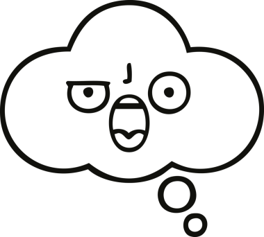 Bir insan tarafından çizilmiş bir düşünce baloncuğunun çizgi çizimi