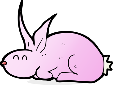 Bir insan tarafından çizilmiş çizgi film tavşanı