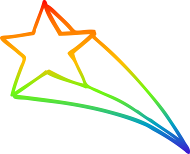 Bir insan tarafından çizilmiş gökkuşağı gradyan çizgi çizimi.