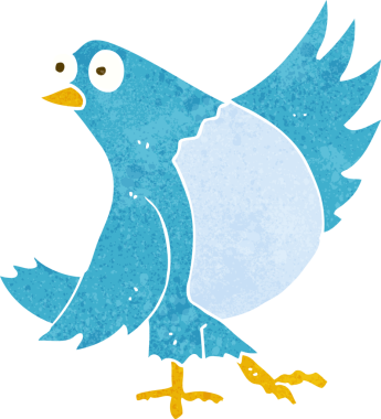 bir insan tarafından çizilmiş dans eden mavi kuş.