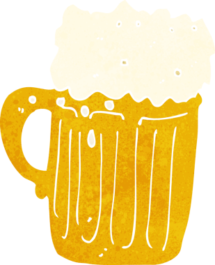 Bir insan tarafından çizilmiş bira kupası.