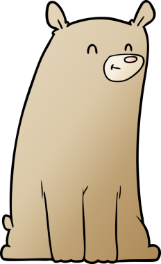 Bir insan tarafından çizilmiş çizgi film ayısı.