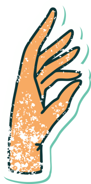 Bir insan tarafından çizilmiş sembolik dövmeli bir el resmi