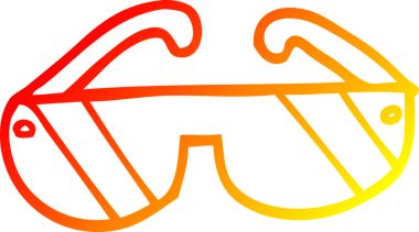 Bir insan tarafından çizilmiş çizgi film güneş gözlüğü çizimi.