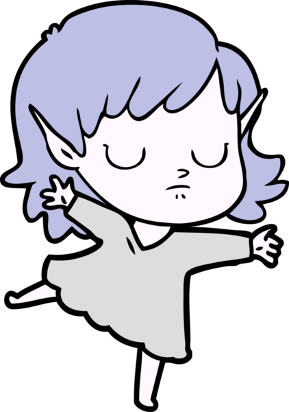 Bir insan tarafından çizilmiş bir elf kızı.