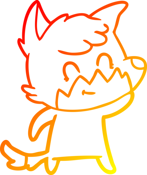 Bir insan tarafından çizilmiş, karikatür, arkadaş canlısı tilki çizimi.