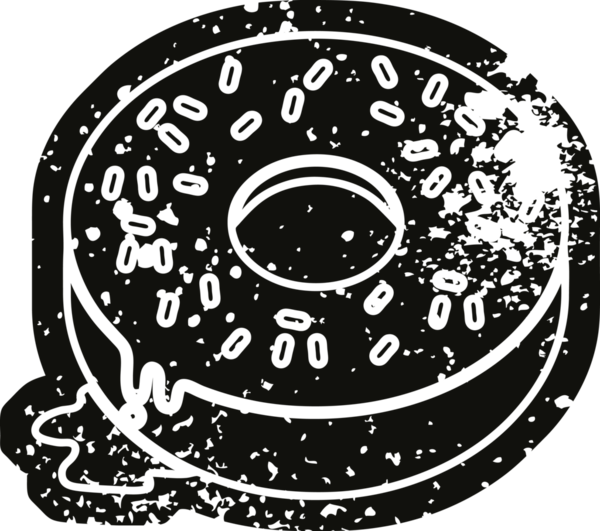 Bir insan tarafından çizilmiş lezzetli buzlu çöreğin endişeli etki vektör çizimi