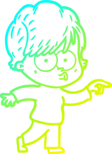 Bir insan tarafından çizilmiş bir karikatür kadın çizimi.