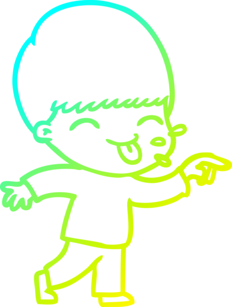 Bir insan tarafından çizilmiş mutlu çizgi film çocuğu çizimi.