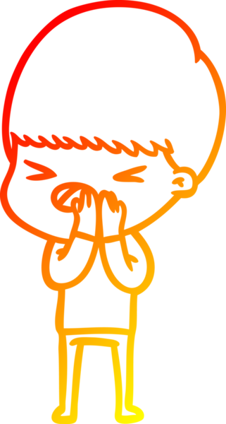 İnsan tarafından çizilmiş bir çizgi filmin sıcak gradyan çizimi.