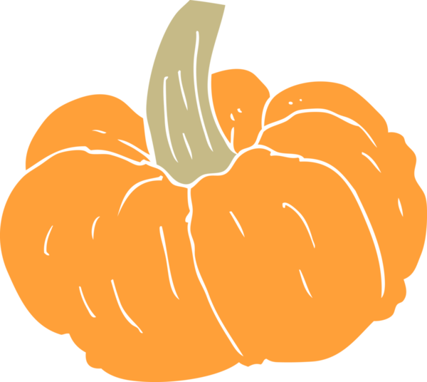 Bir insan tarafından çizilmiş balkabağının düz renk çizimi