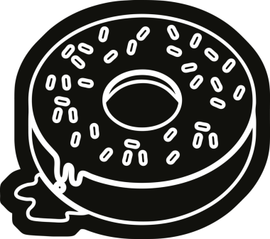 Bir insan tarafından çizilmiş lezzetli buzlu çöreğin vektör simgesi