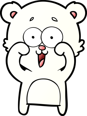 Bir insan tarafından çizilmiş mutlu kutup ayısı karikatürü