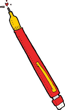 bir insan tarafından çizilmiş karikatür kalem