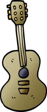 bir insan tarafından çizilmiş eski bir gitar karalaması