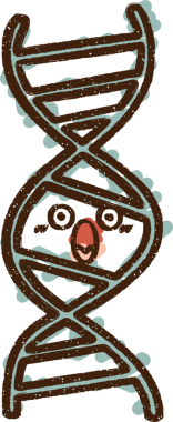 Bir insan tarafından çizilen DNA Strand Tebeşiri