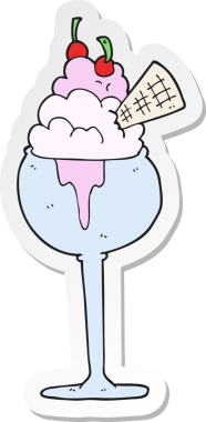 Bir insan tarafından çizilmiş karikatür dondurma etiketi.