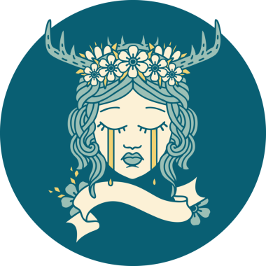 Bir insan tarafından çizilmiş Retro Dövme Tarzı İnsan Druidi