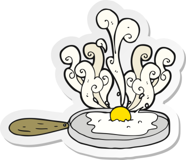 Bir insan tarafından çizilmiş bir karikatür yumurtasının etiketi.