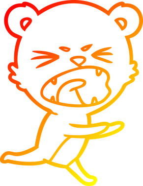 Kızgın bir çizgi film ayısının insan tarafından çizilmiş bağırışları.