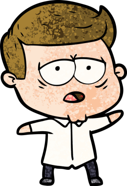 Bir insan tarafından çizilmiş yorgun bir adam.